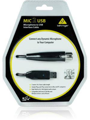 MIC 2 USB   CABLE INTERFACE DE MICROFONO A USB     BEHRINGER
