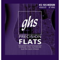 M3050  PRECISION FLATWOUND  SET DE CUERDAS PARA BAJO 4-Cuerdas  45-105   GHS